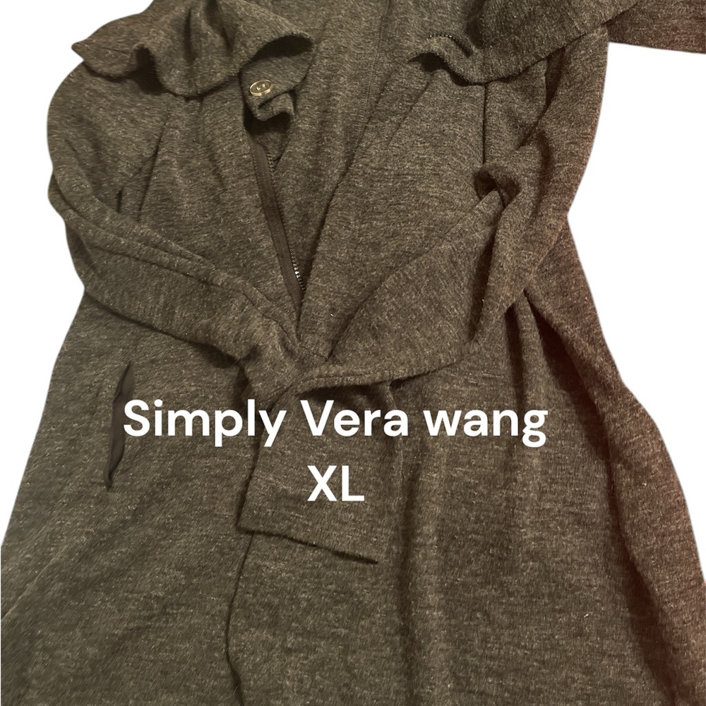 Vera wang long duster sweater. Zips in front.